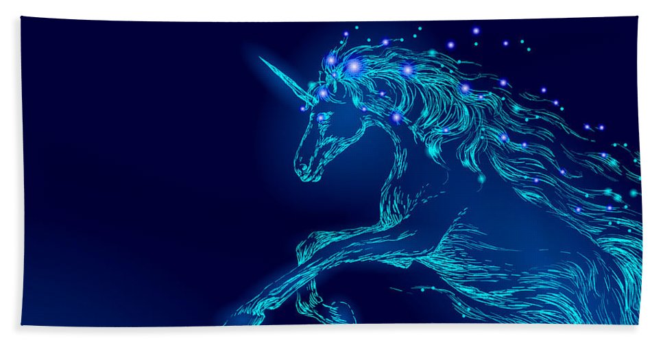 Beach Towel Glowing Unicorn