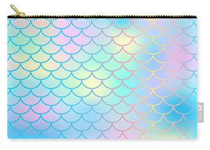 Magic mermaid tail background. Colorful seamless pattern with fish scale net. Blue pink mermaid skin surface. - Carry-All Pouch