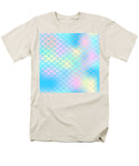 Magic mermaid tail background. Colorful seamless pattern with fish scale net. Blue pink mermaid skin surface. - Men's T-Shirt  (Regular Fit)