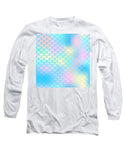 Magic mermaid tail background. Colorful seamless pattern with fish scale net. Blue pink mermaid skin surface. - Long Sleeve T-Shirt