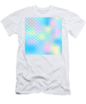 Magic mermaid tail background. Colorful seamless pattern with fish scale net. Blue pink mermaid skin surface. - T-Shirt