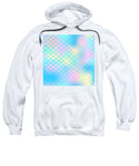 Magic mermaid tail background. Colorful seamless pattern with fish scale net. Blue pink mermaid skin surface. - Sweatshirt