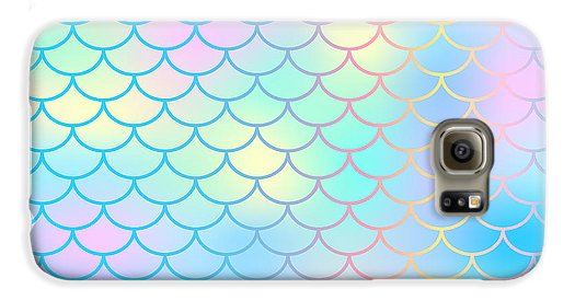 Magic mermaid tail background. Colorful seamless pattern with fish scale net. Blue pink mermaid skin surface. - Phone Case