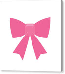 Pink bow simple flat icon - Canvas Print