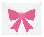 Pink bow simple flat icon - Tapestry