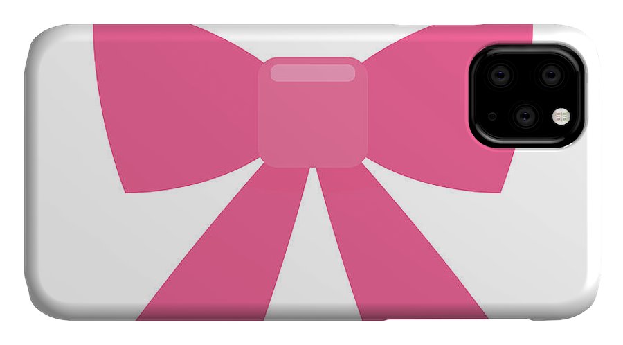 Pink bow simple flat icon - Phone Case