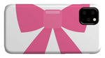 Pink bow simple flat icon - Phone Case