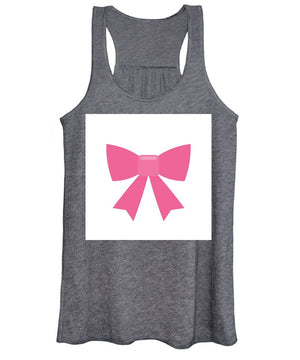 Pink bow simple flat icon - Women's Tank Top
