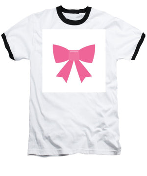 Pink bow simple flat icon - Baseball T-Shirt
