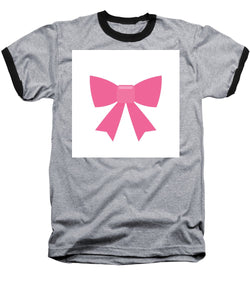 Pink bow simple flat icon - Baseball T-Shirt