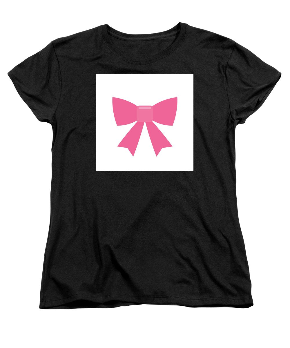 Pink bow simple flat icon - Women's T-Shirt (Standard Fit)