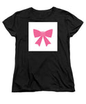 Pink bow simple flat icon - Women's T-Shirt (Standard Fit)