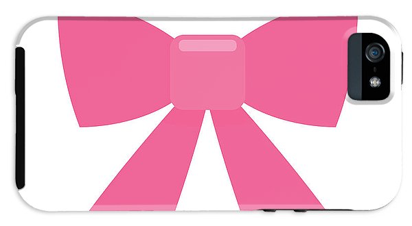 Pink bow simple flat icon - Phone Case