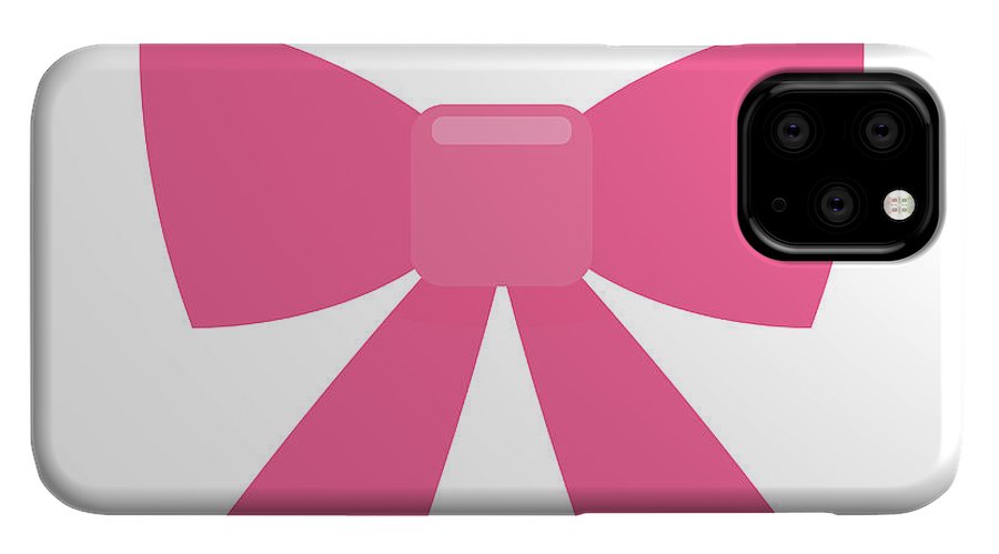 Pink bow simple flat icon - Phone Case