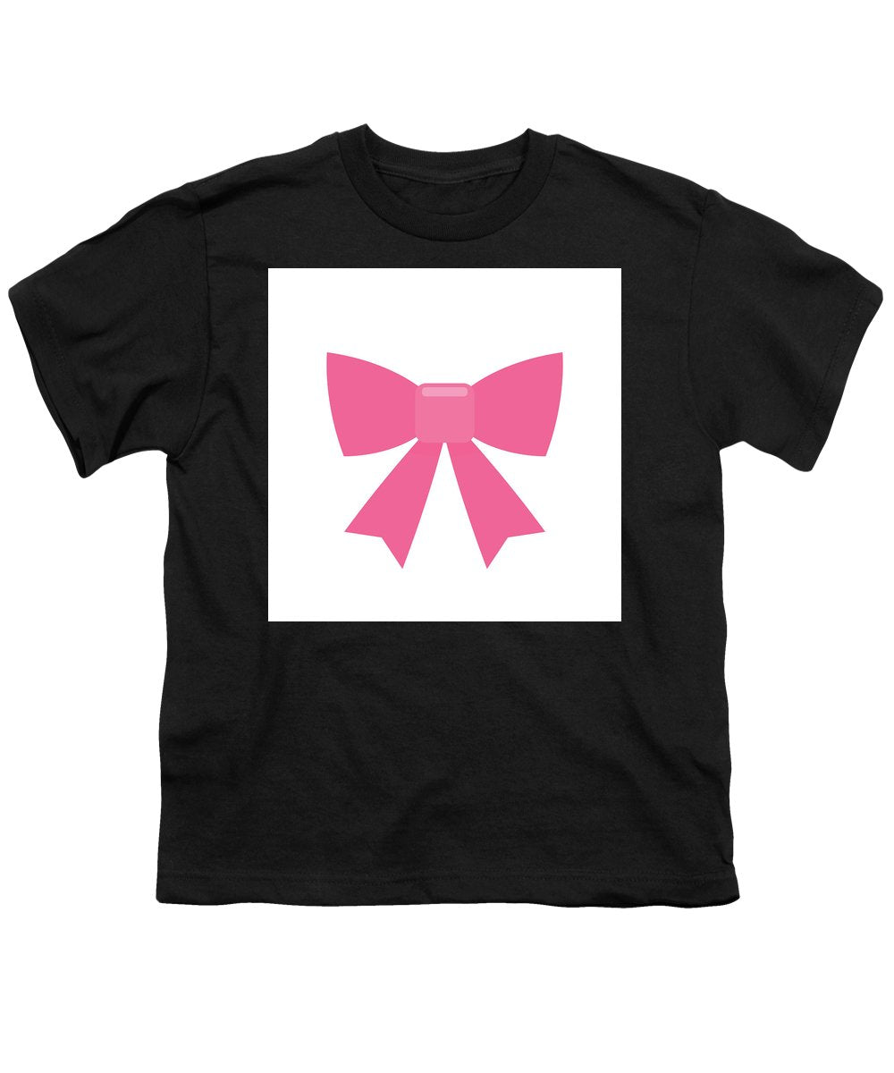 Pink bow simple flat icon - Youth T-Shirt