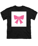 Pink bow simple flat icon - Youth T-Shirt