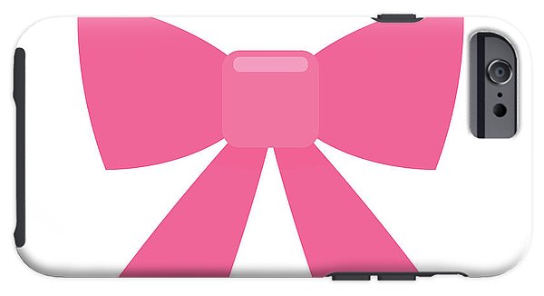 Pink bow simple flat icon - Phone Case