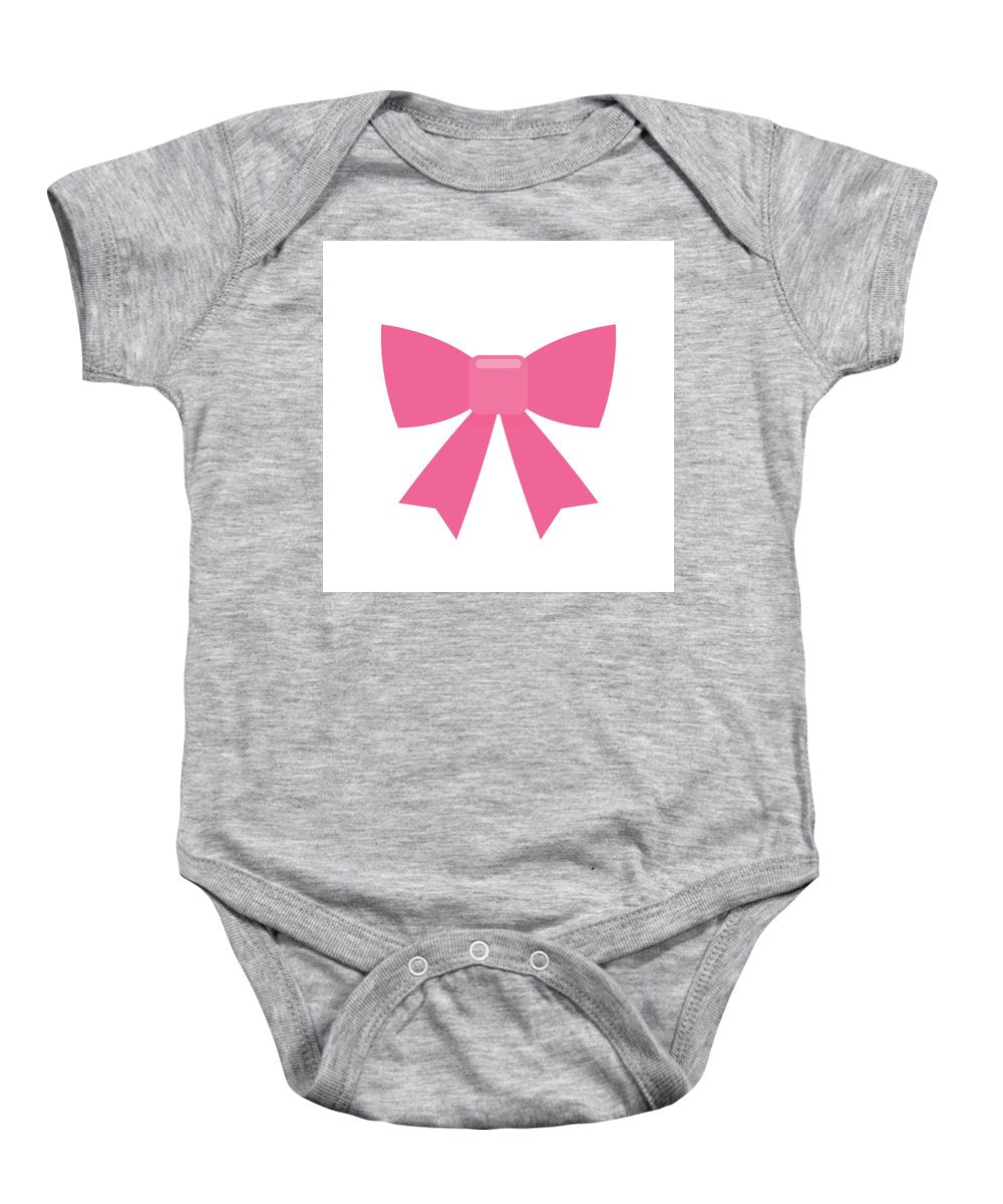 Pink bow simple flat icon - Baby Onesie