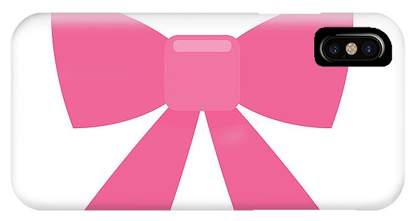 Pink bow simple flat icon - Phone Case