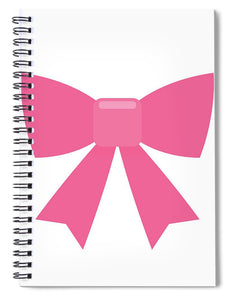 Pink bow simple flat icon - Spiral Notebook