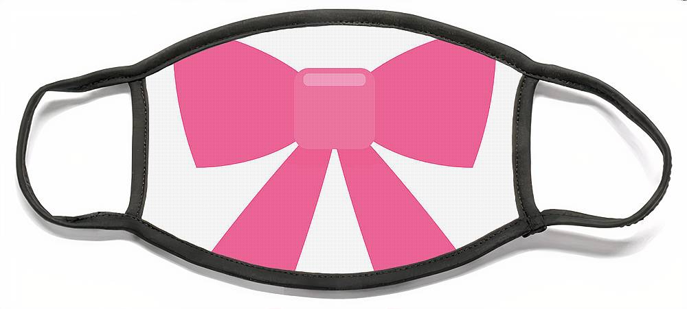 Pink bow simple flat icon - Face Mask