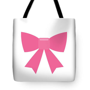 Pink bow simple flat icon - Tote Bag