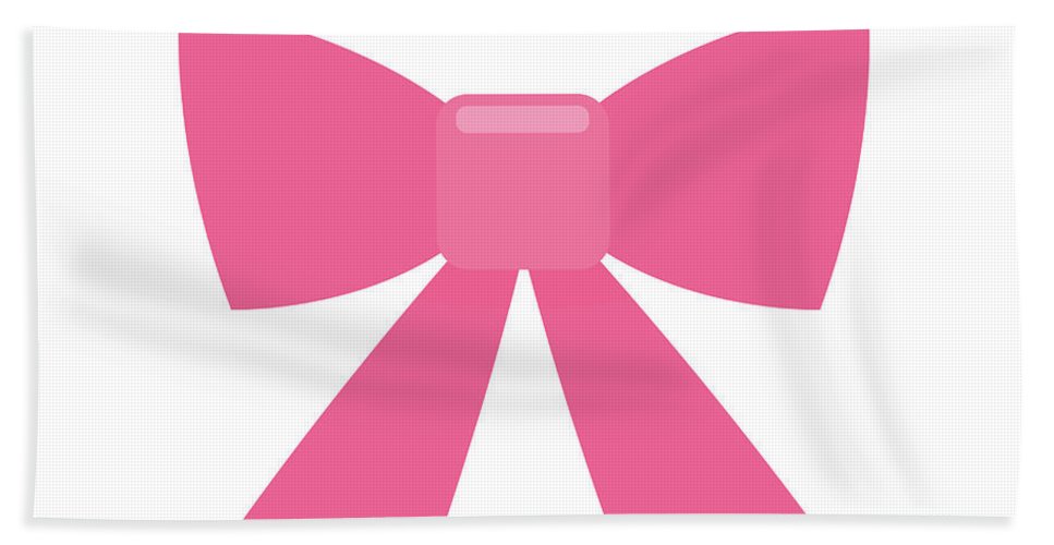 Pink bow simple flat icon - Bath Towel
