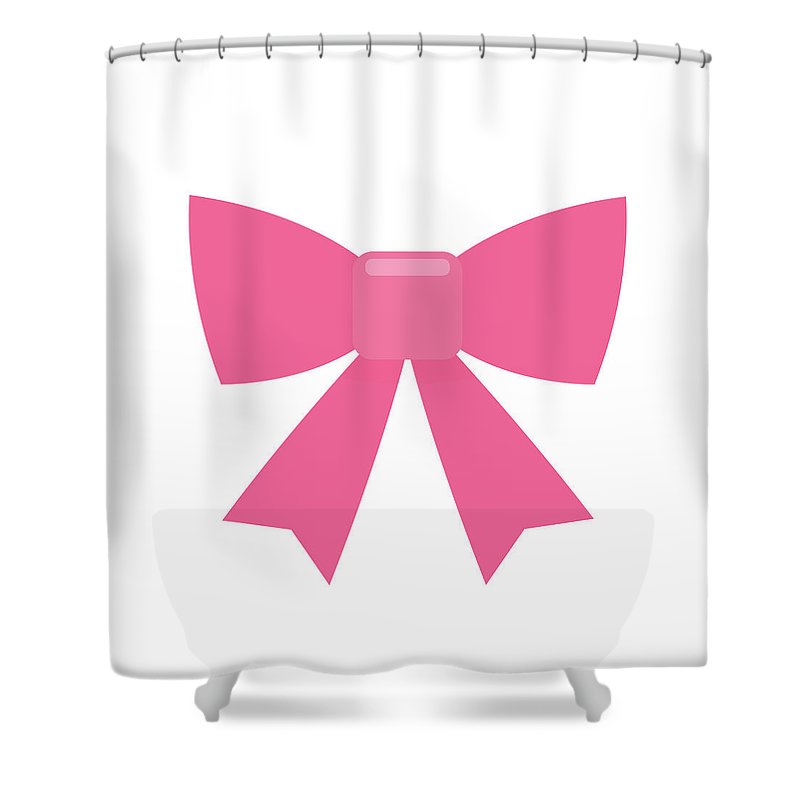 Pink bow simple flat icon - Shower Curtain