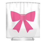 Pink bow simple flat icon - Shower Curtain
