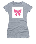 Pink bow simple flat icon - Women's T-Shirt