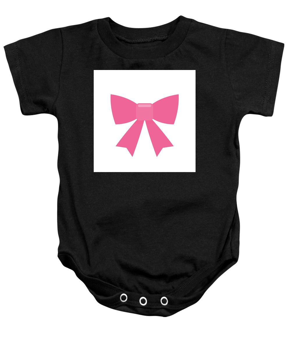Pink bow simple flat icon - Baby Onesie