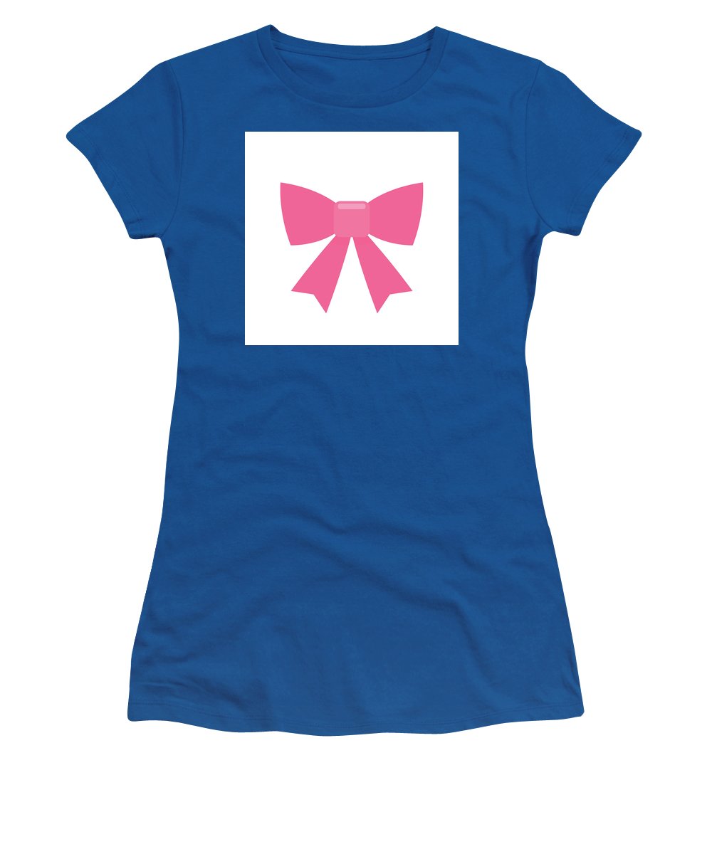 Pink bow simple flat icon - Women's T-Shirt
