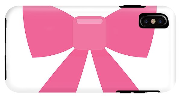 Pink bow simple flat icon - Phone Case