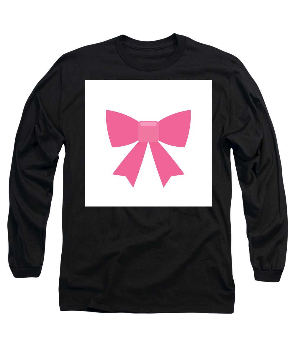 Pink bow simple flat icon - Long Sleeve T-Shirt