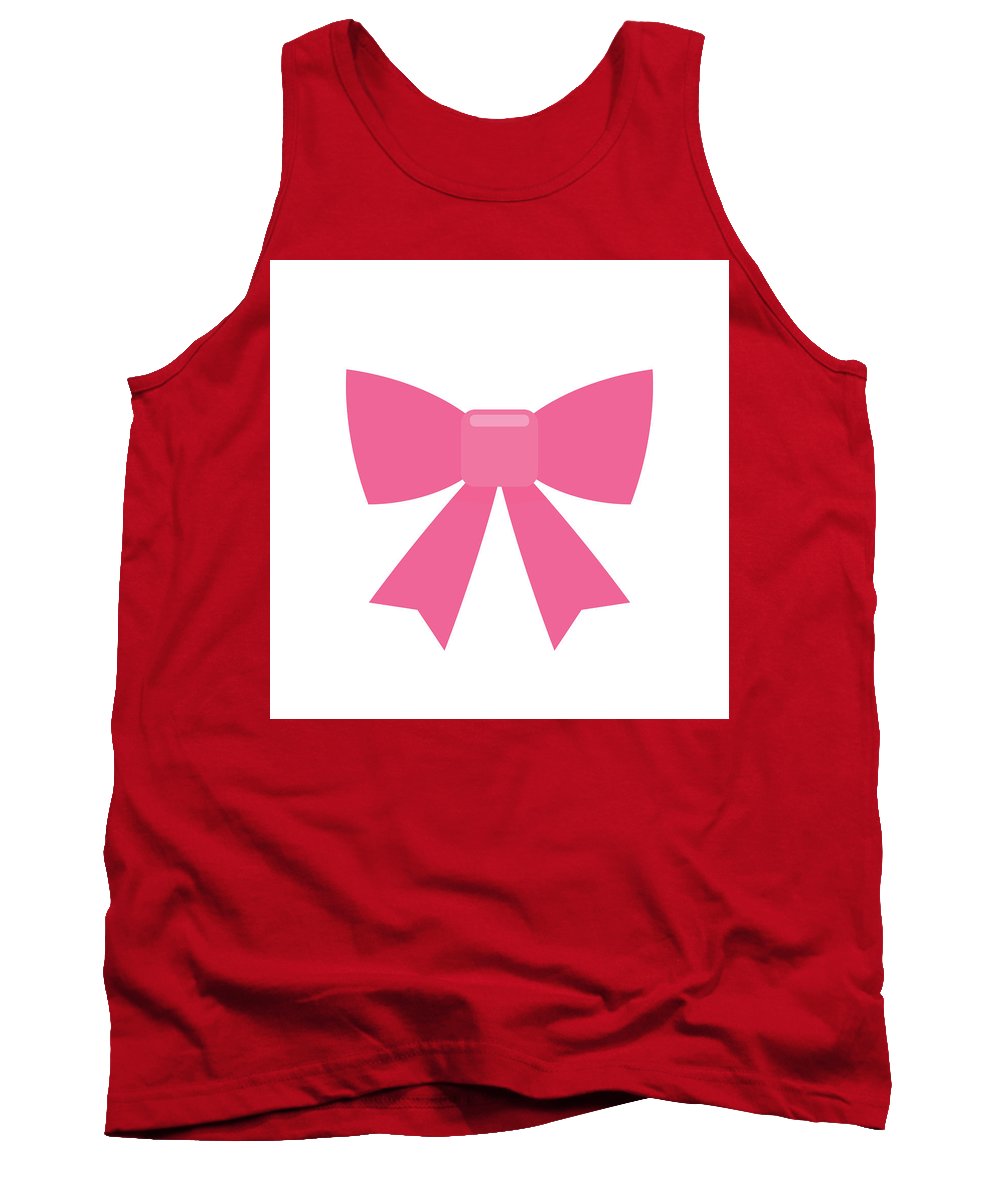 Pink bow simple flat icon - Tank Top