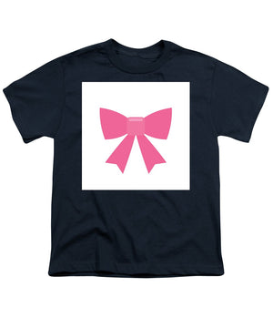 Pink bow simple flat icon - Youth T-Shirt