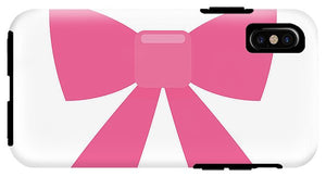 Pink bow simple flat icon - Phone Case