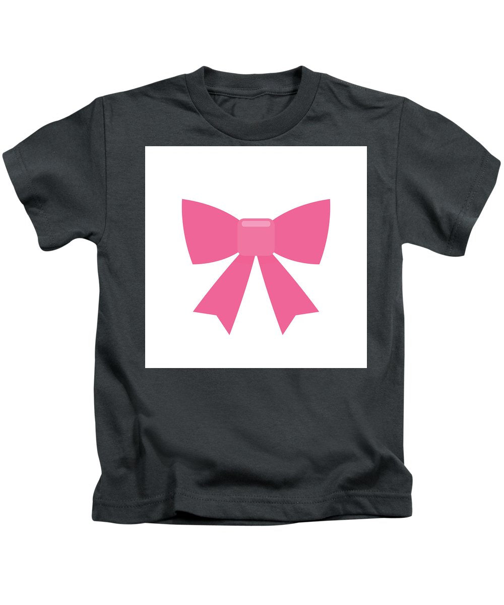 Pink bow simple flat icon - Kids T-Shirt
