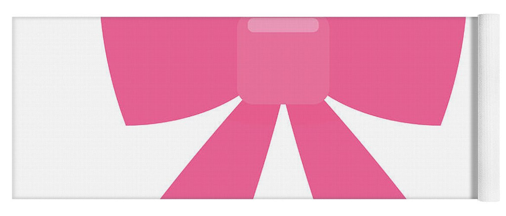 Pink bow simple flat icon - Yoga Mat