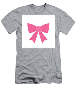 Pink bow simple flat icon - T-Shirt