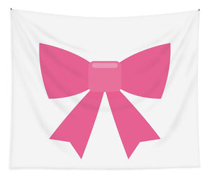 Pink bow simple flat icon - Tapestry