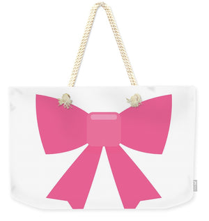 Pink bow simple flat icon - Weekender Tote Bag