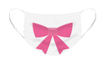 Pink bow simple flat icon - Face Mask
