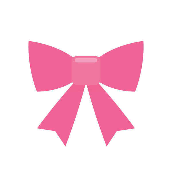 Pink bow simple flat icon - Art Print