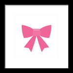 Pink bow simple flat icon - Framed Print