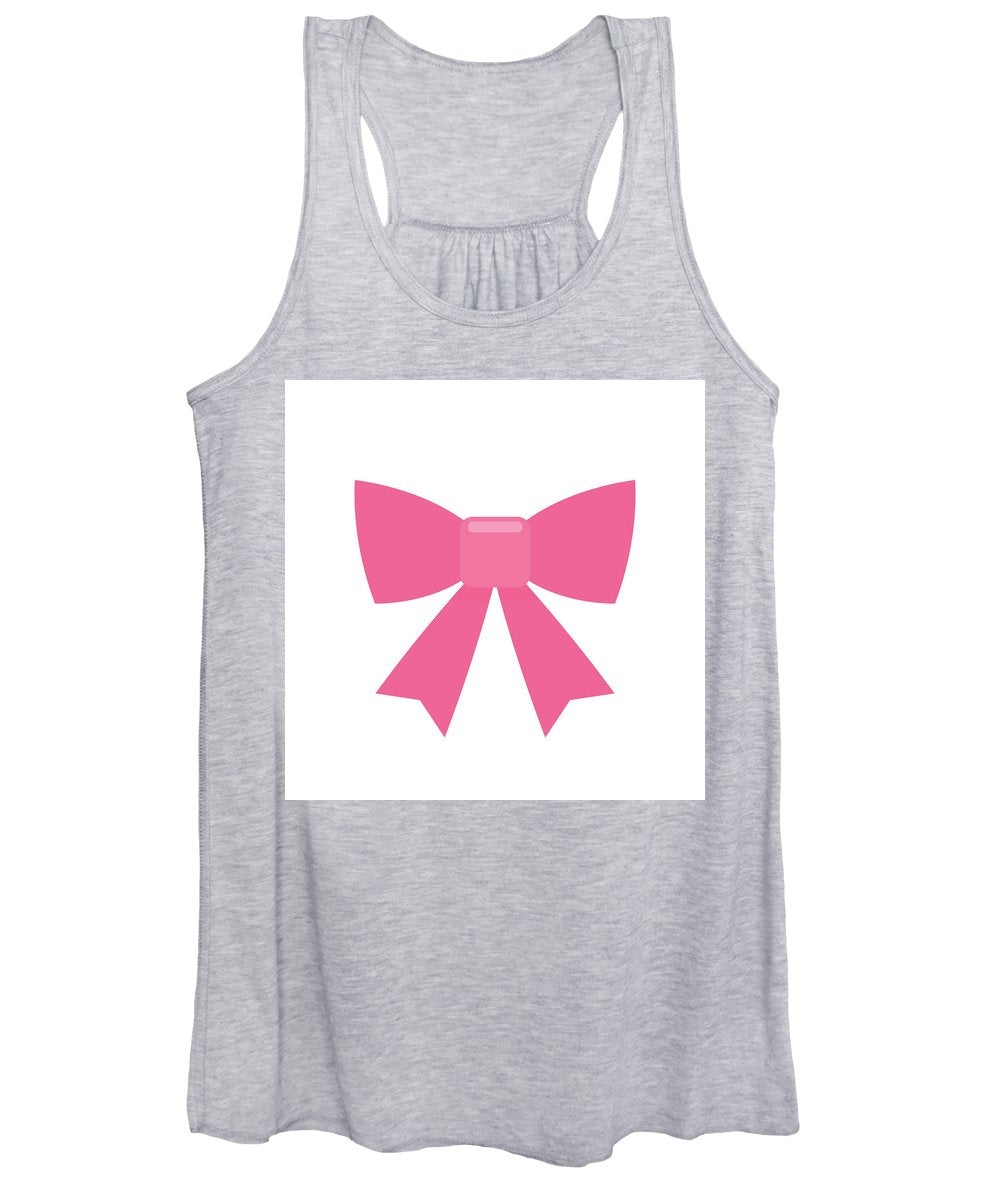 Pink bow simple flat icon - Women's Tank Top