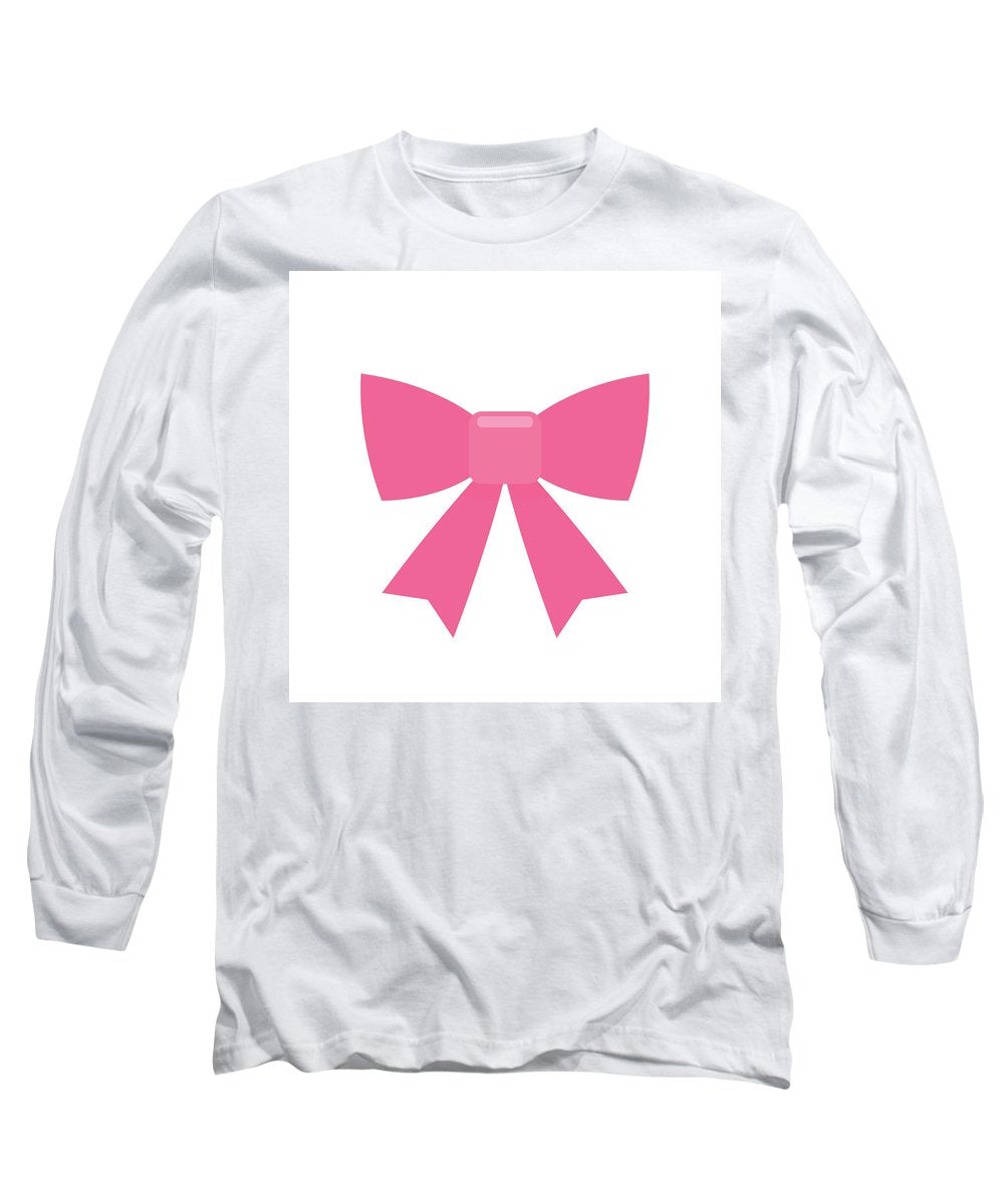 Pink bow simple flat icon - Long Sleeve T-Shirt