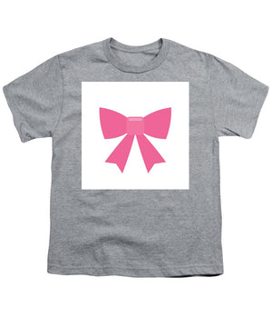 Pink bow simple flat icon - Youth T-Shirt