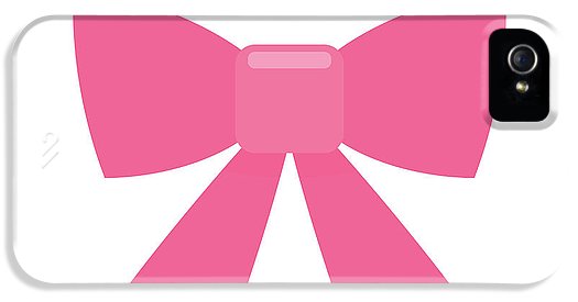 Pink bow simple flat icon - Phone Case