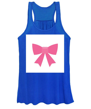 Pink bow simple flat icon - Women's Tank Top